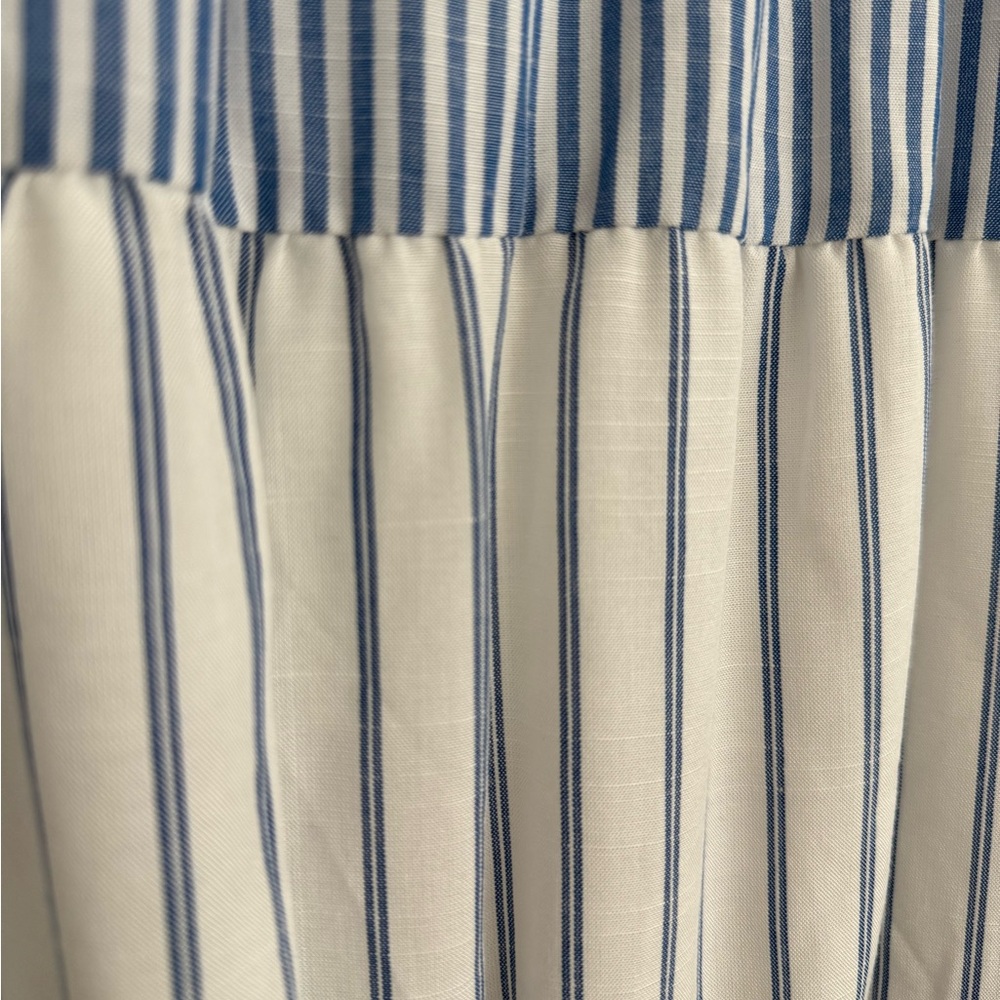 🆕 Blue and White Striped Dress, linen, v-neck - Picture 4 of 5